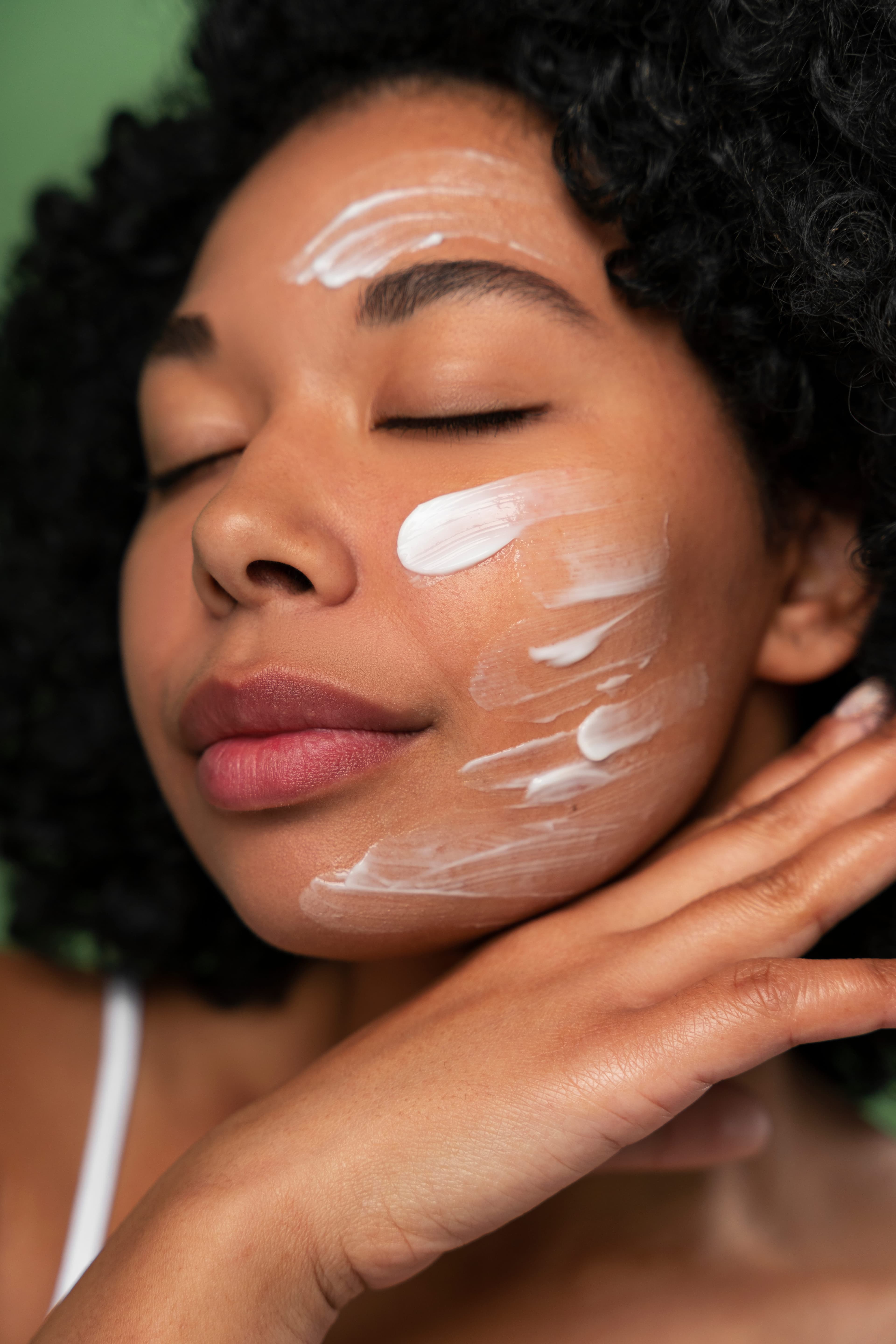 Model with Barrier Veil moisturizer applied